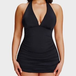 Black Shapewear Swim Dress Set (Size L)